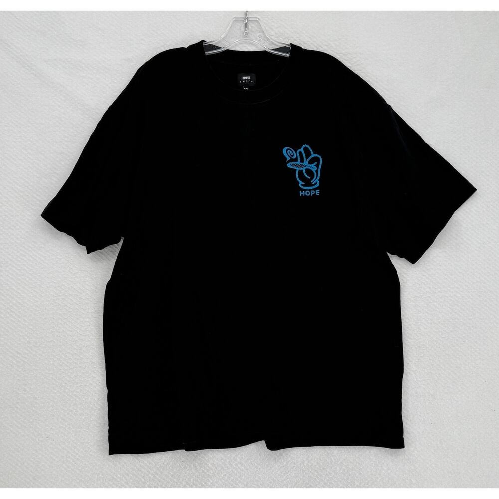 Edwin Mens Black Hope Provider Graphic Crew Short Sleeve T Shirt Sz XXL